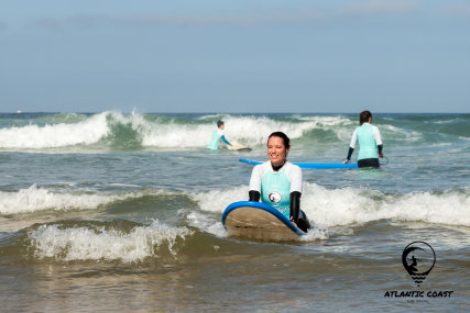 Girl Surfing in Praia Azul Portugal 